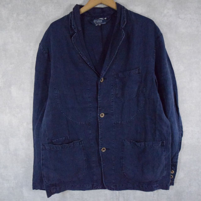 ポロラルフローレン 藍染 リネン カジュアルテーラードジャケット