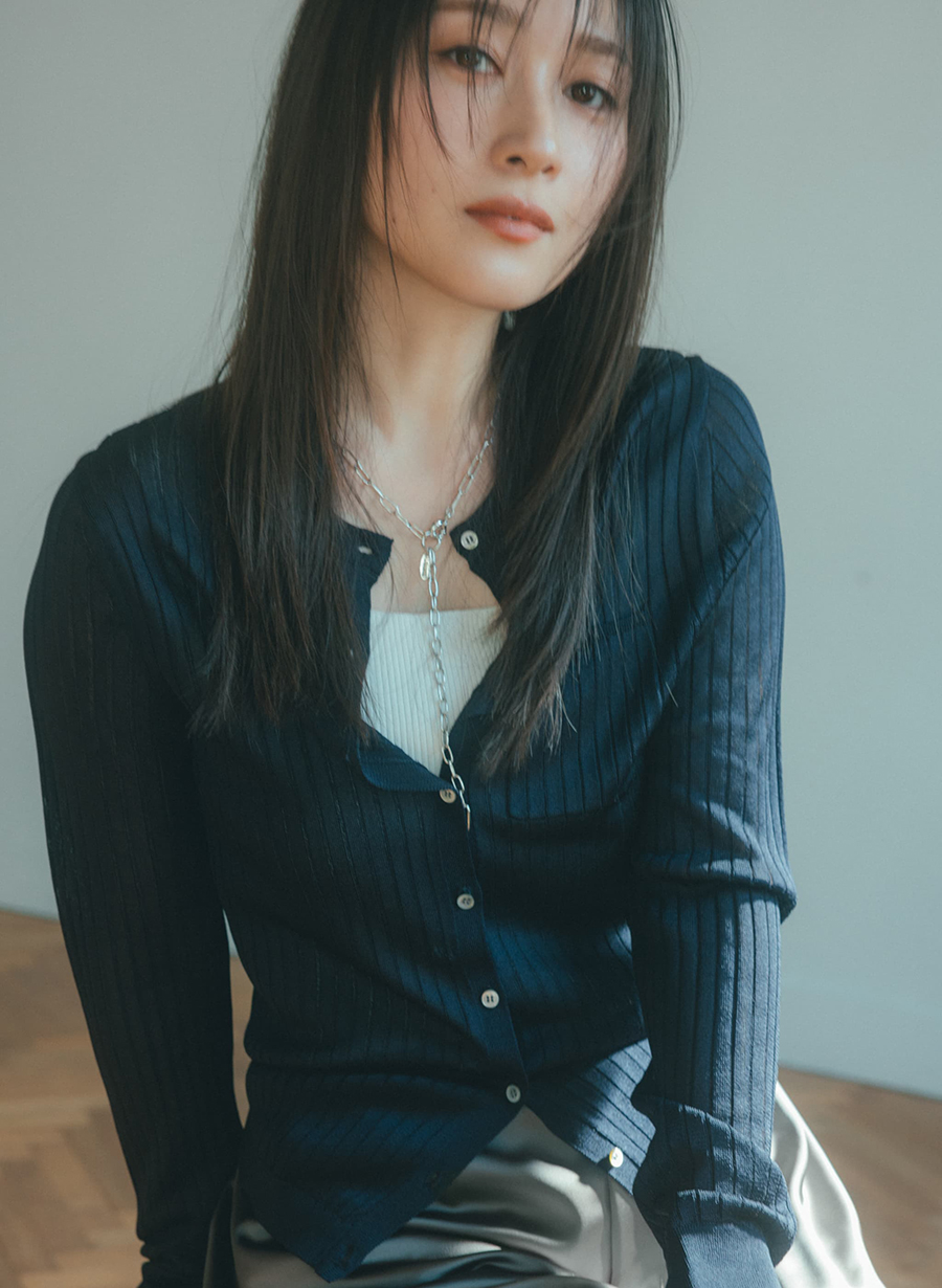 アセテートリブカーディガン｜LOUNIE（ルーニィ）公式サイト／公式