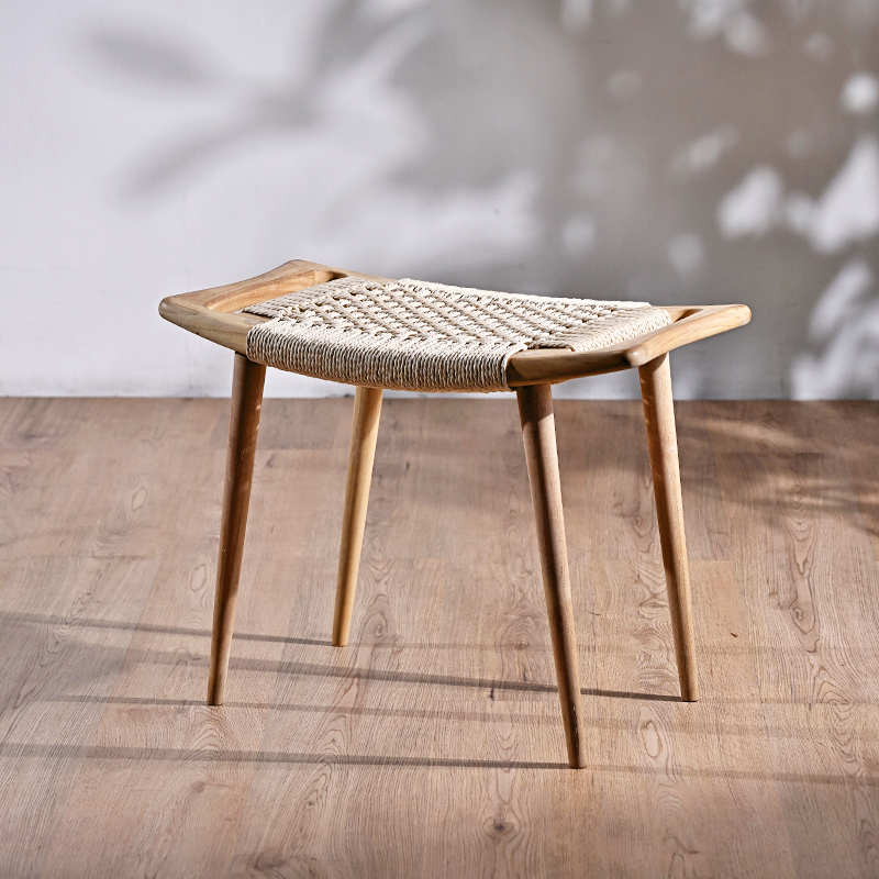 S450RX チーク材 ペーパーコード スツール 【ナチュラル】 | 【SR-net