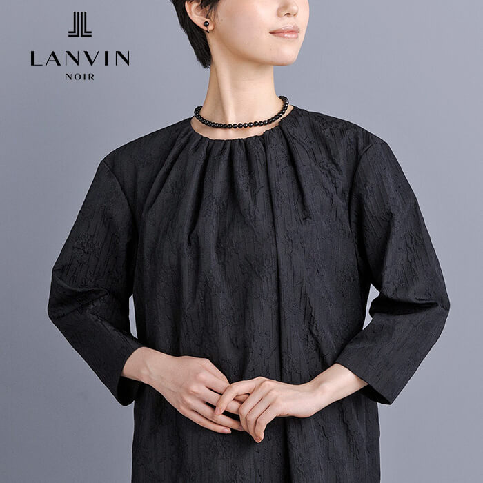 グラフィカルモチーフのジャカードワンピース 9号・ブラック｜東京