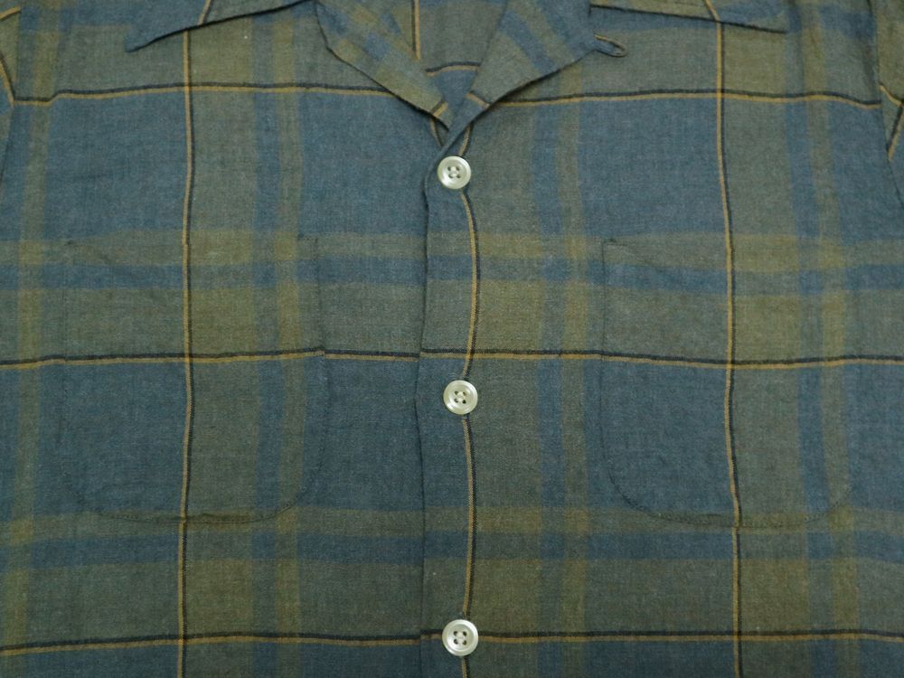 好配色! 60s 70s Cranbrook チェック柄 レーヨン usa製 ビンテージ