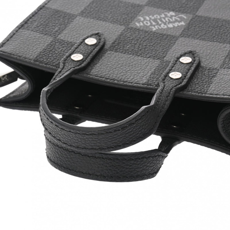 ルイヴィトン ダミエ チェッカーボード サックプラ XS ブラック/グレー