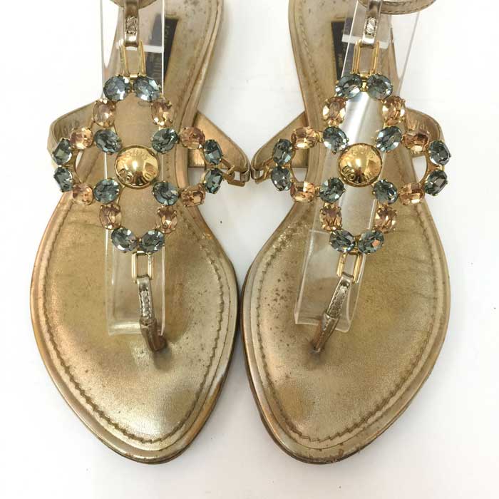 ルイ ヴィトン LOUIS VUITTON モノグラムフラワービジュー サンダル