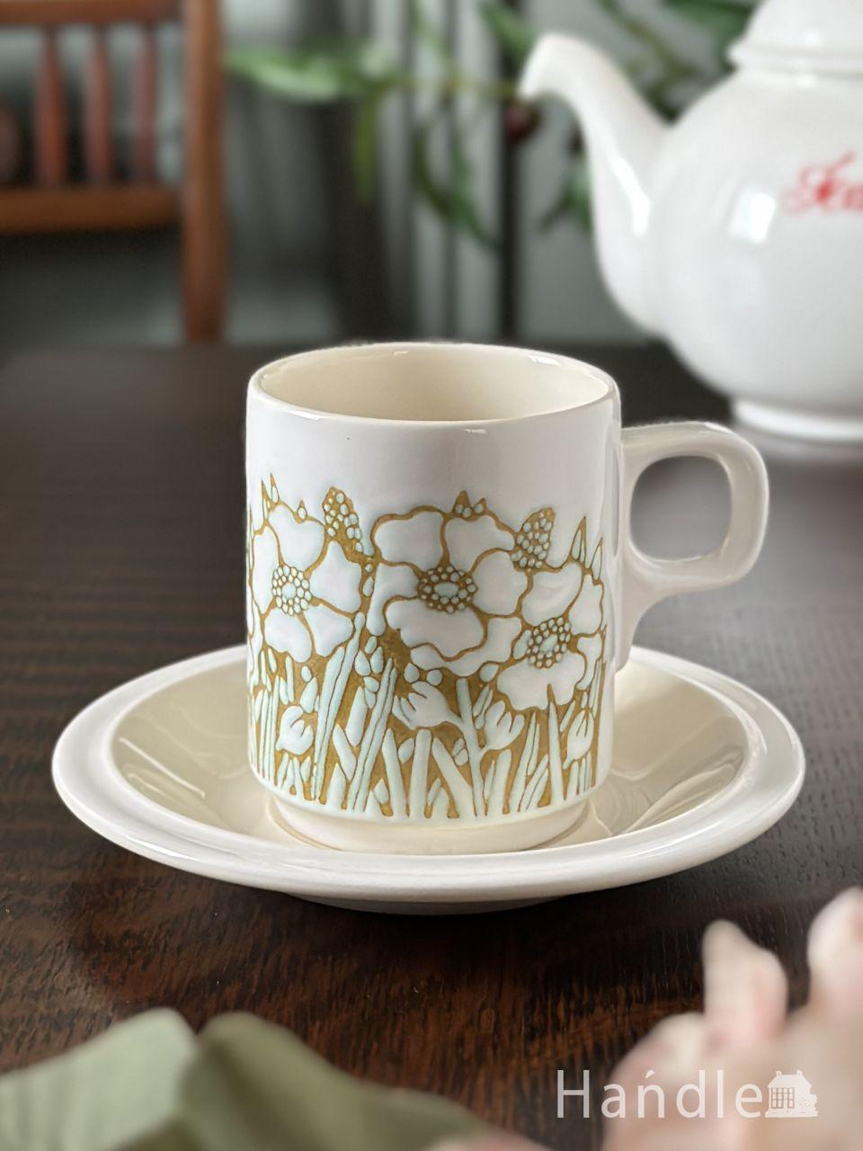 英国のアンティーク陶磁器、クラウンスタッフォードシャーのトリオ(d