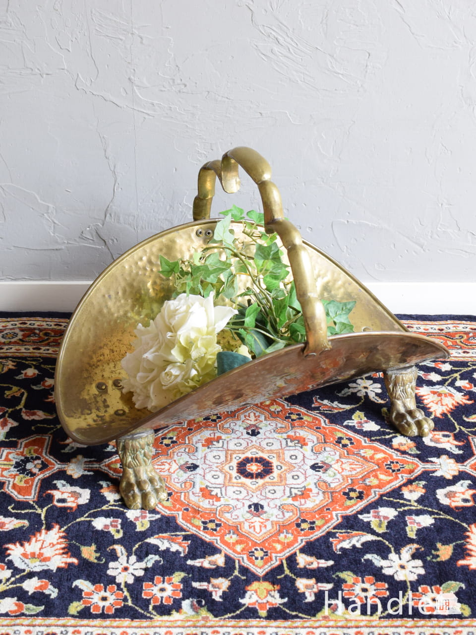 英国アンティーク雑貨、真鍮製の灰皿（アッシュトレイ）(k-1524-z