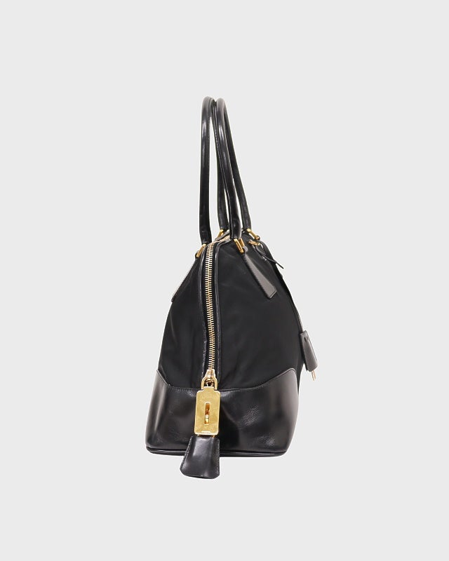 PRADA 三角ロゴ金具ナイロンレザーハンドバッグ | Hedy