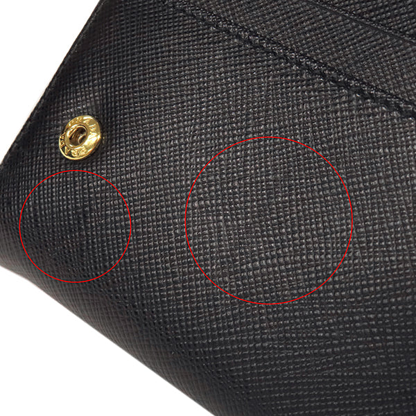 プラダ PRADA リボン フラップ ウォレット 1MH132 ブラック