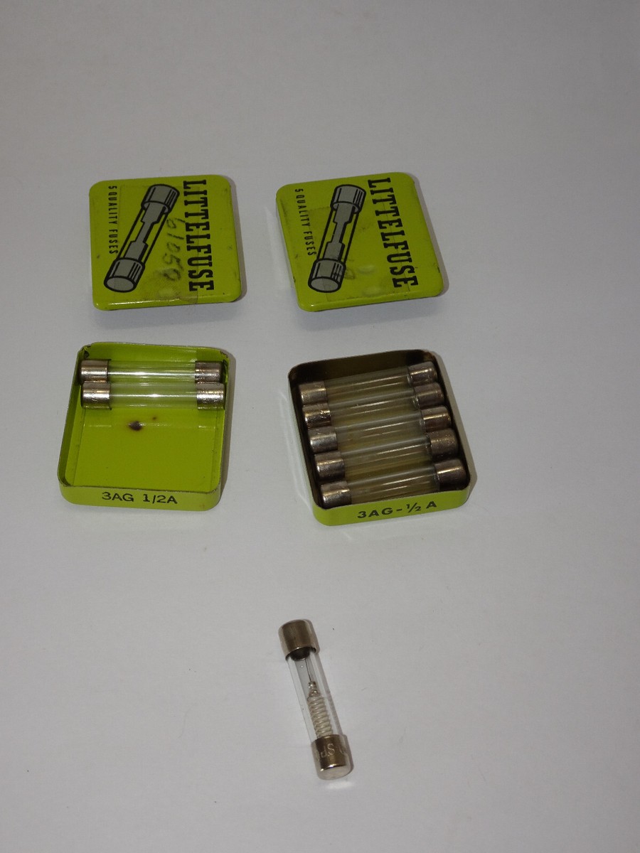 8 FUSES, LITTLEFUSE 3AG 1/2A & SPC MDLIA 250V FUSES made in USA