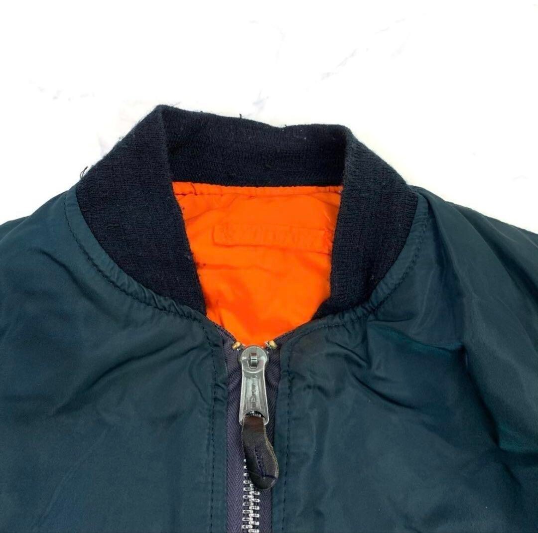 Used 80s ALPHA MA-1 Flight Jacket, Navy, USA Made, Size M, Rare