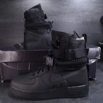 Nike Sf Air Force 1 High Triple Black 2017 W for sale | eBay