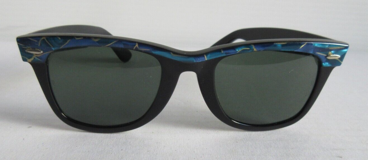 Vintage B&L Bausch & Lomb Ray Ban Wayfarer W1086 WWAR Blue Mosaic