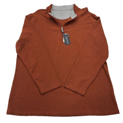NWT Mizzen + Main ProFlex 1/4 Zip Pullover 2XL Sweater Rust Mens