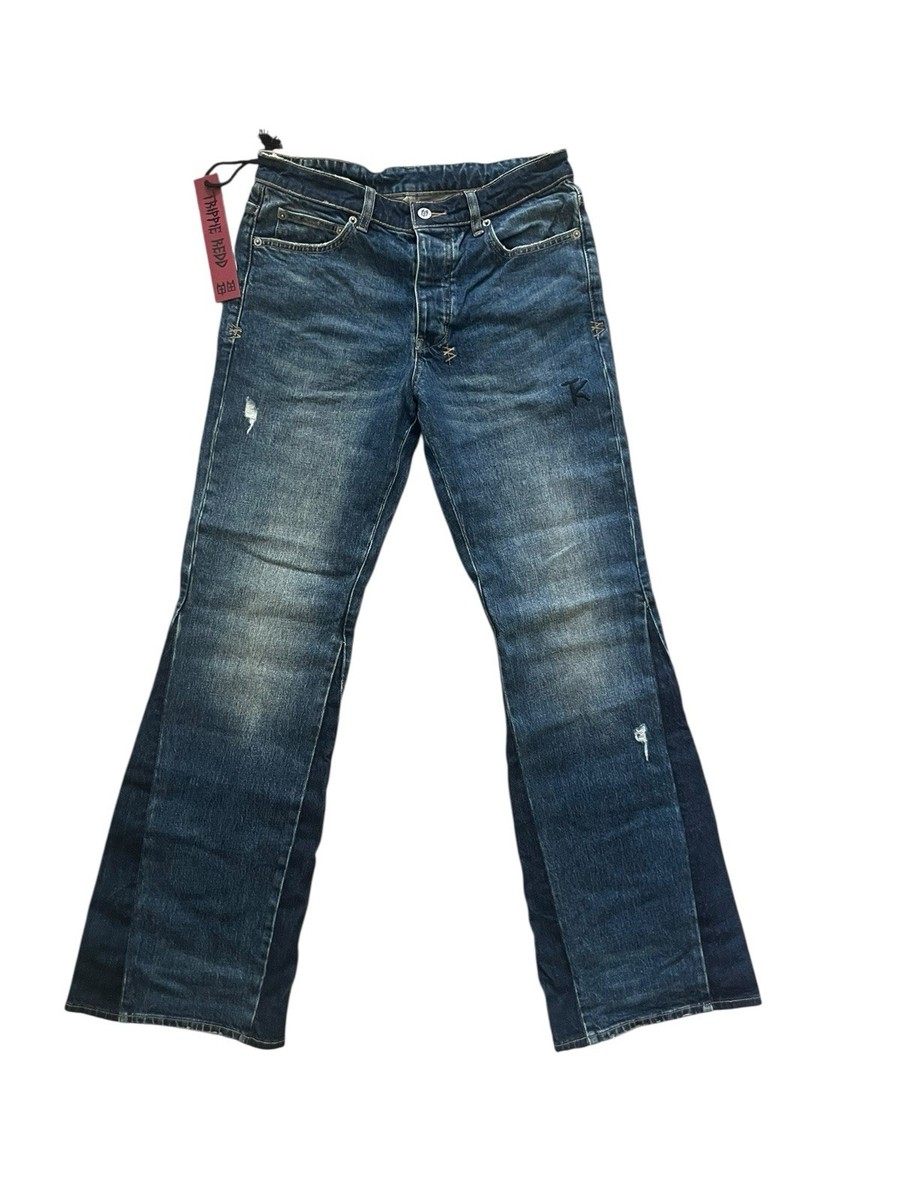 Ksubi Jeans Mens Trippie Redd Bronko Flared Jeans Blue $240 Size