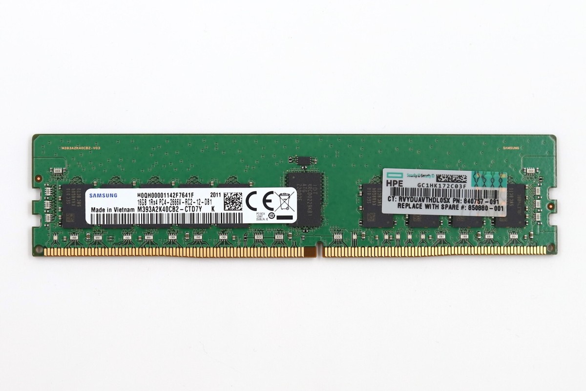 Samsung 16GB 1Rx4 PC4-2666V-RC2-12-DB1 ECC REG Memory M393A2K40CB2