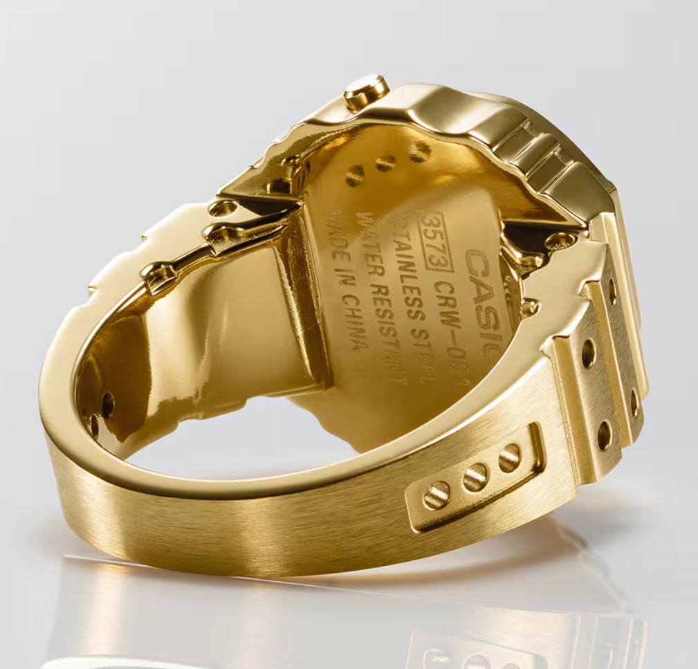 CASIO RING WATCH CRW-001G-9JR Stainless Steel World Time Alarm New