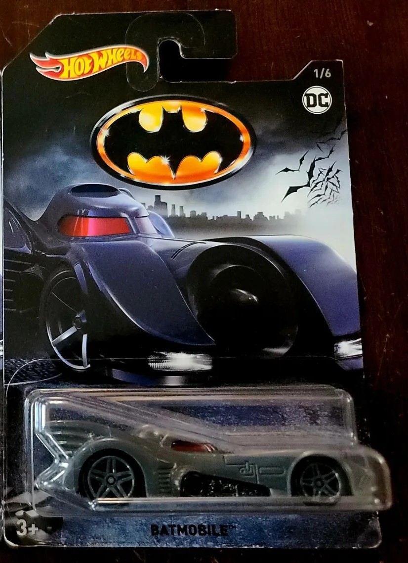 Hot Wheels 2018 Batman Batmobile 1989 Gray HW Batman #1/6 (Lot of