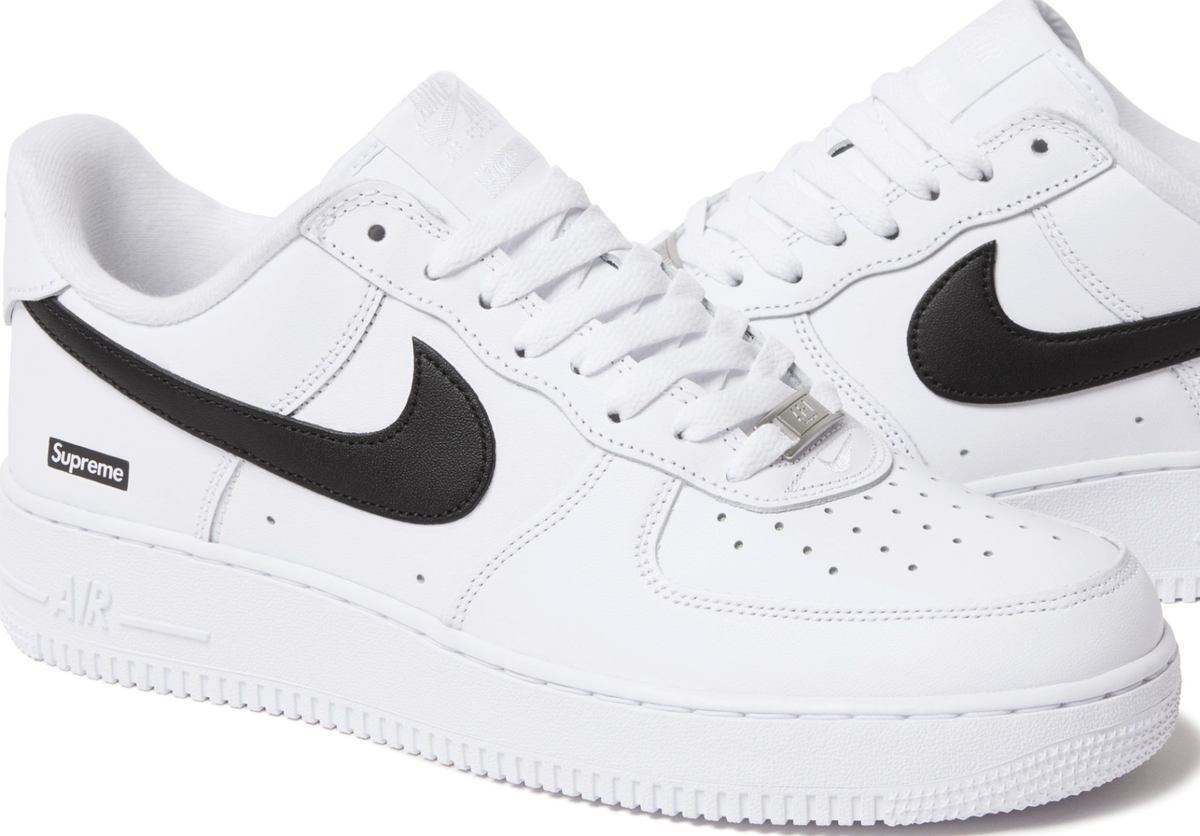 FW25 Supreme Nike Air Force 1 Low White with Black - CU9225-102