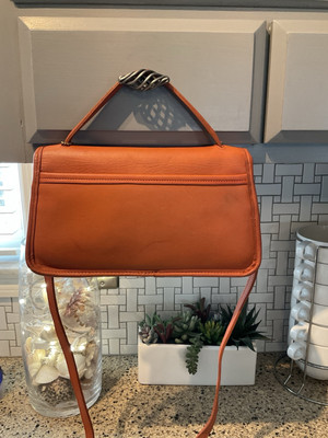 Vintage Coach Geometric Clutch Bag Glovetanned Cowhide Leather