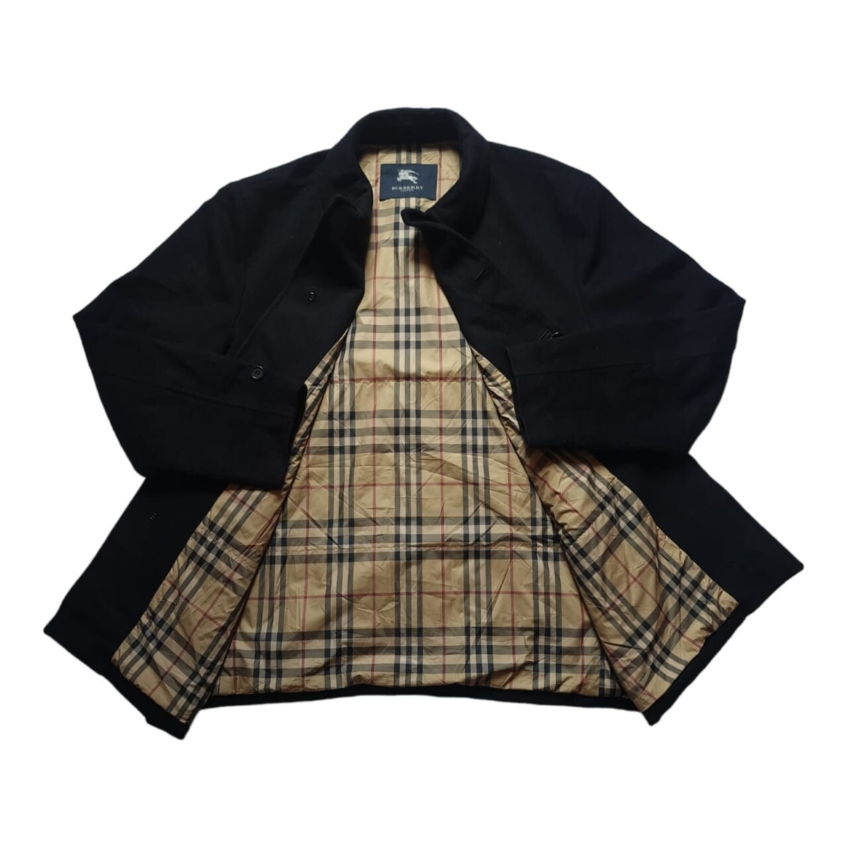 Vintage Burberry trench Jacket Wool Nova Check Coat Overcoat