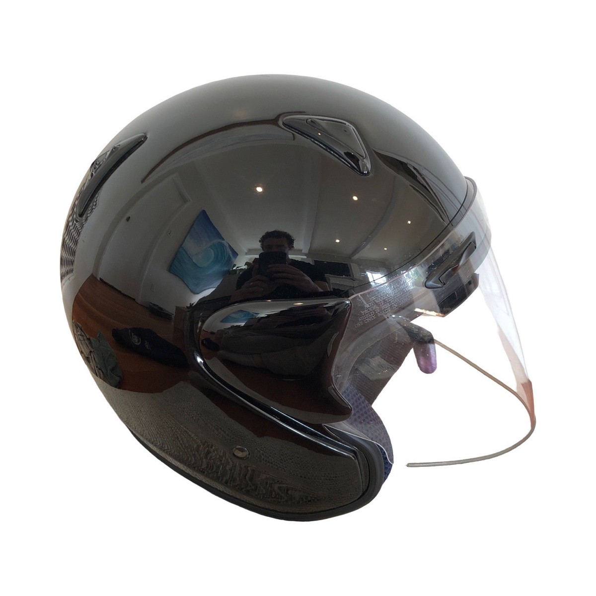 Arai SZ/M Gloss Black Motorcycle Helmet Size XL Vintage DOT Snell