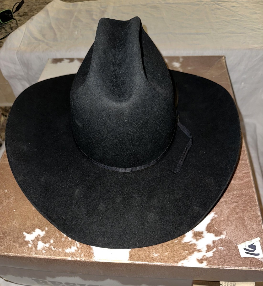 RESISTOL Men's XXX Beaver Black LAS VEGAS Felt COWBOY HAT with Box