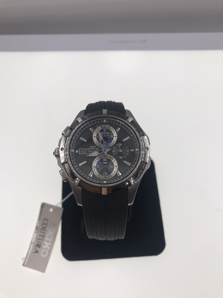 SEIKO MEN'S 7T62-0KX0 COUTURA ALARM CHRONOGRAPH NOT WORKING ANALOG