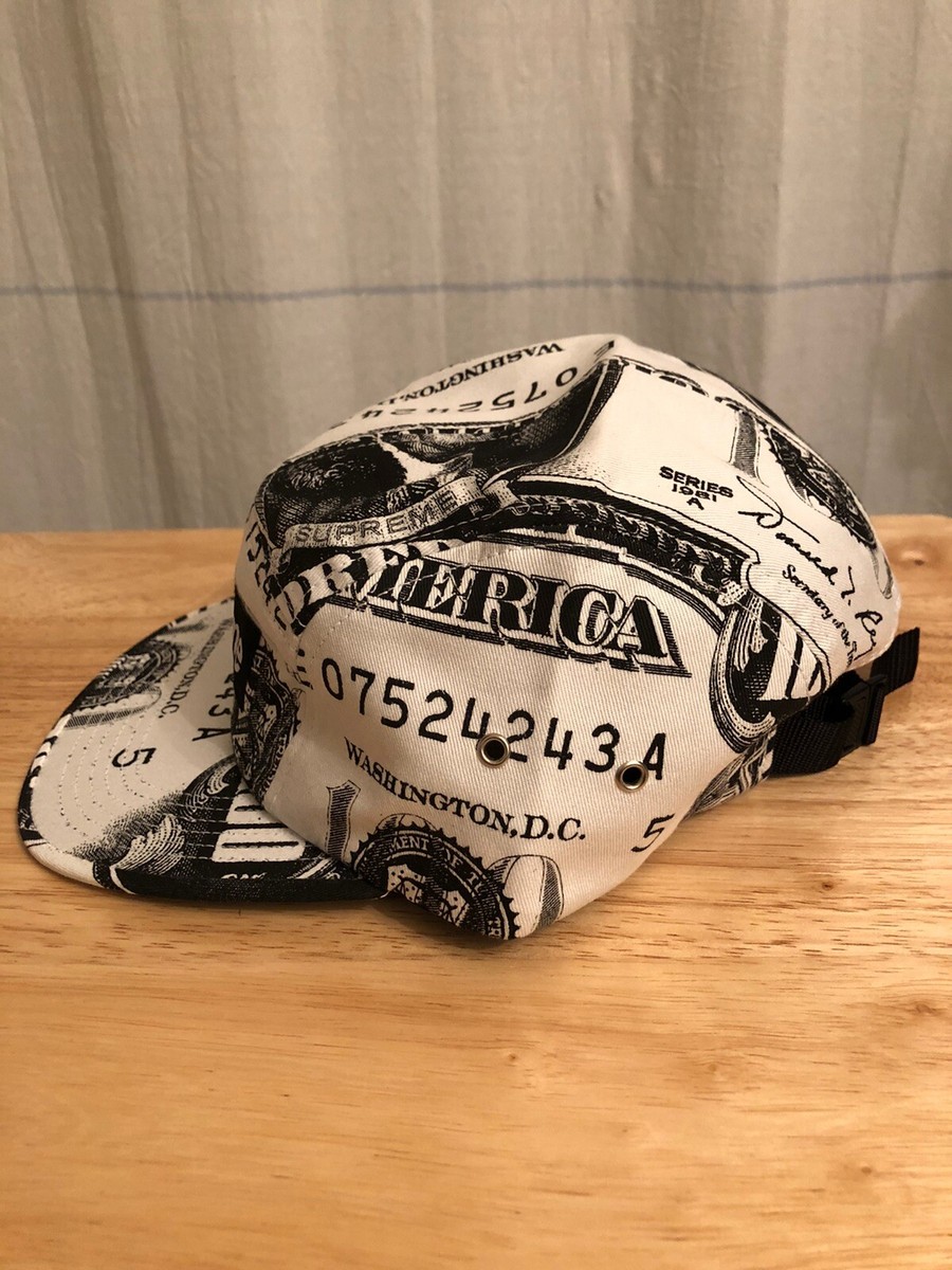 Supreme Franklin White Black Money Camp Hat Cap FW13 NWOT | eBay