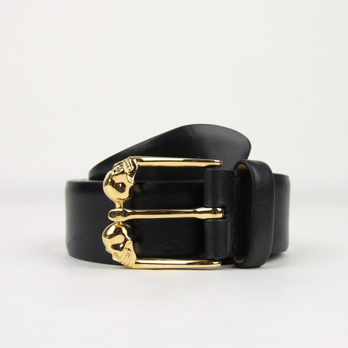 $595 Alexander McQueen Men's Black Leather Belt 110/44 338875