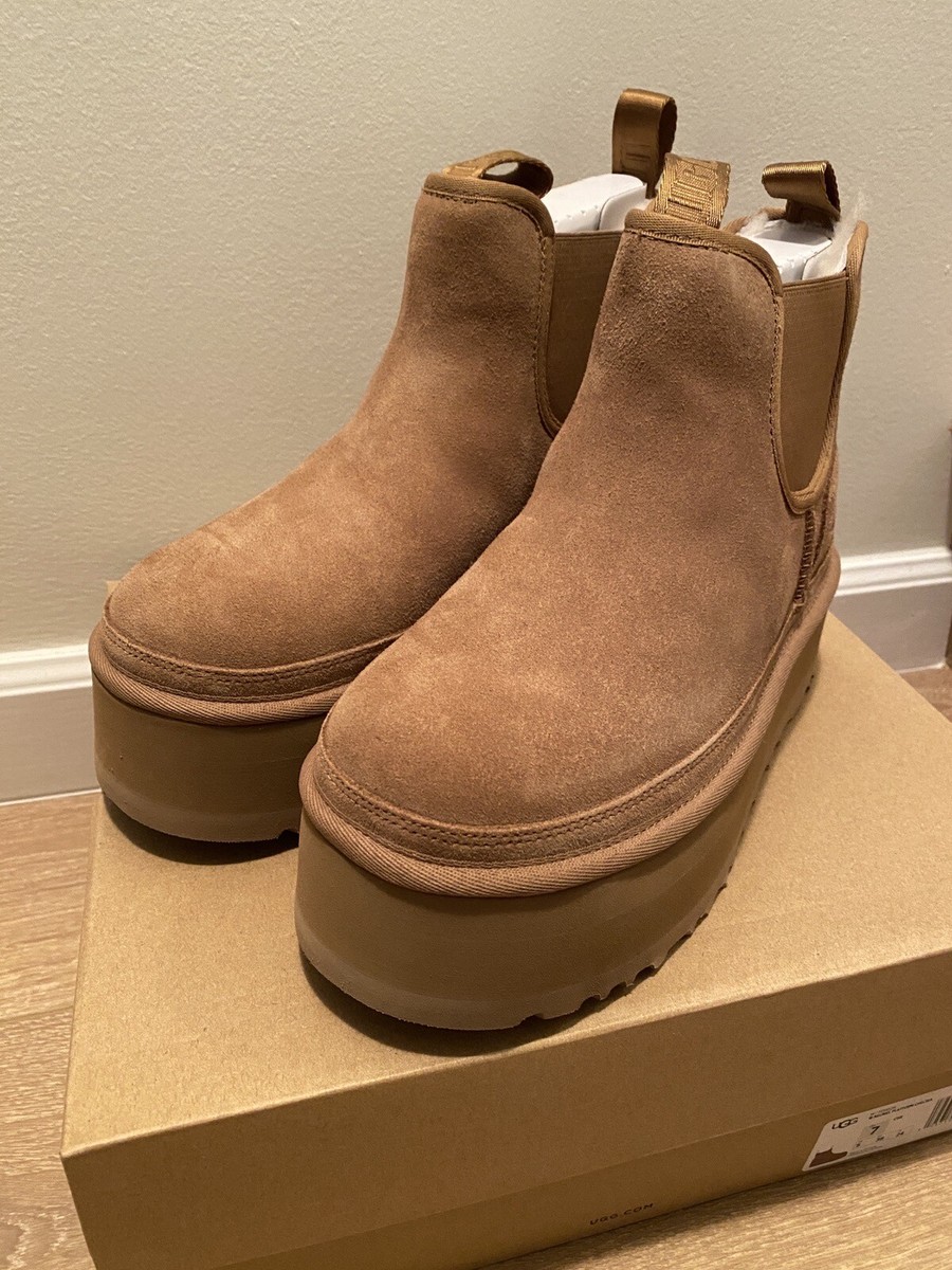 AUTHENTIC UGG NEUMEL PLATFORM CHELSEA BOOTS~CHESTNUT BROWN~US 6-7