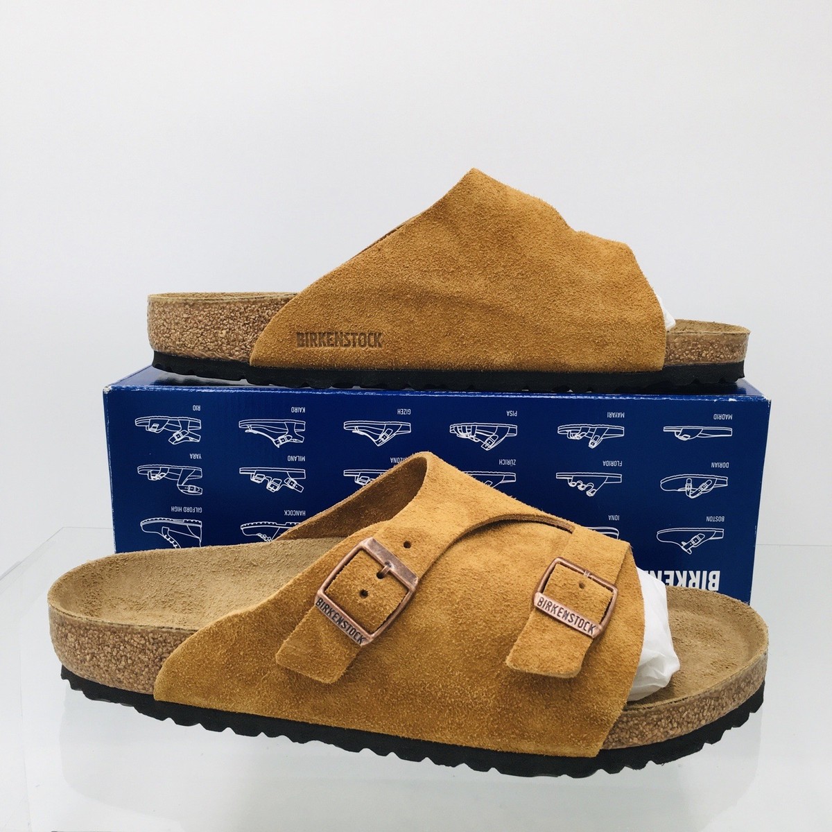 Birkenstock Zurich BS Mink Suede Leather Sandals Men's EU 44 US 11