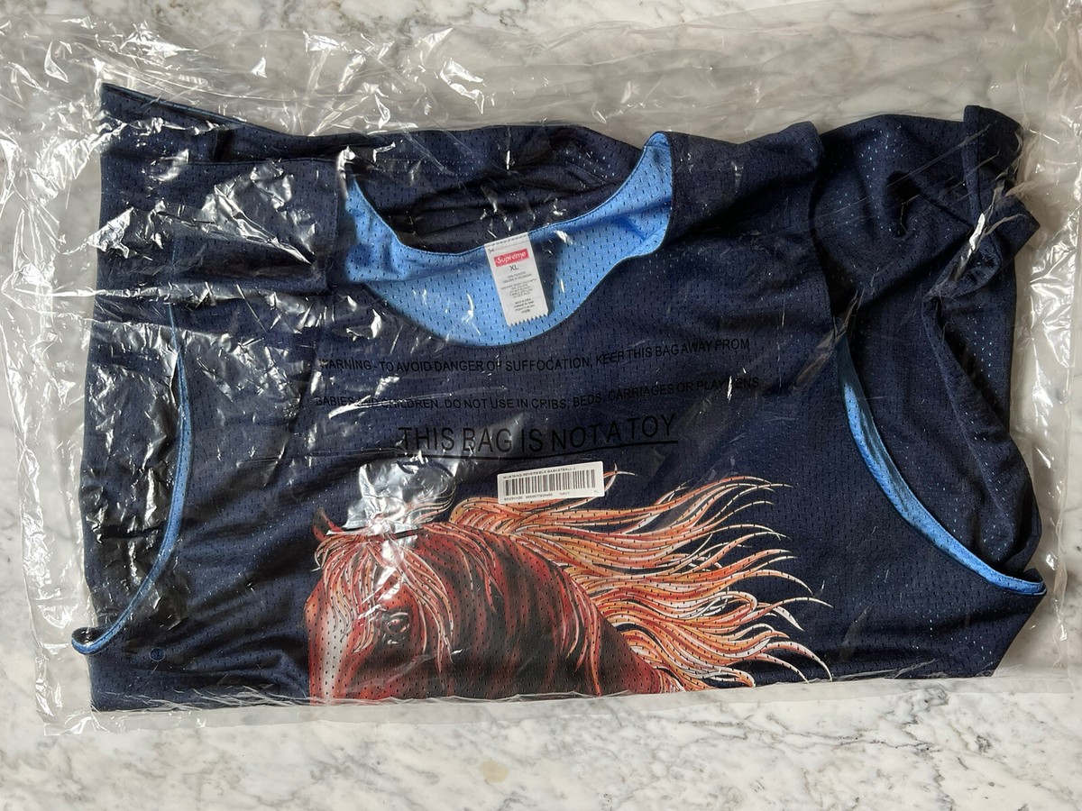 Supreme Mustang Reversible Basketball Jersey Navy Blue SS23 Men's