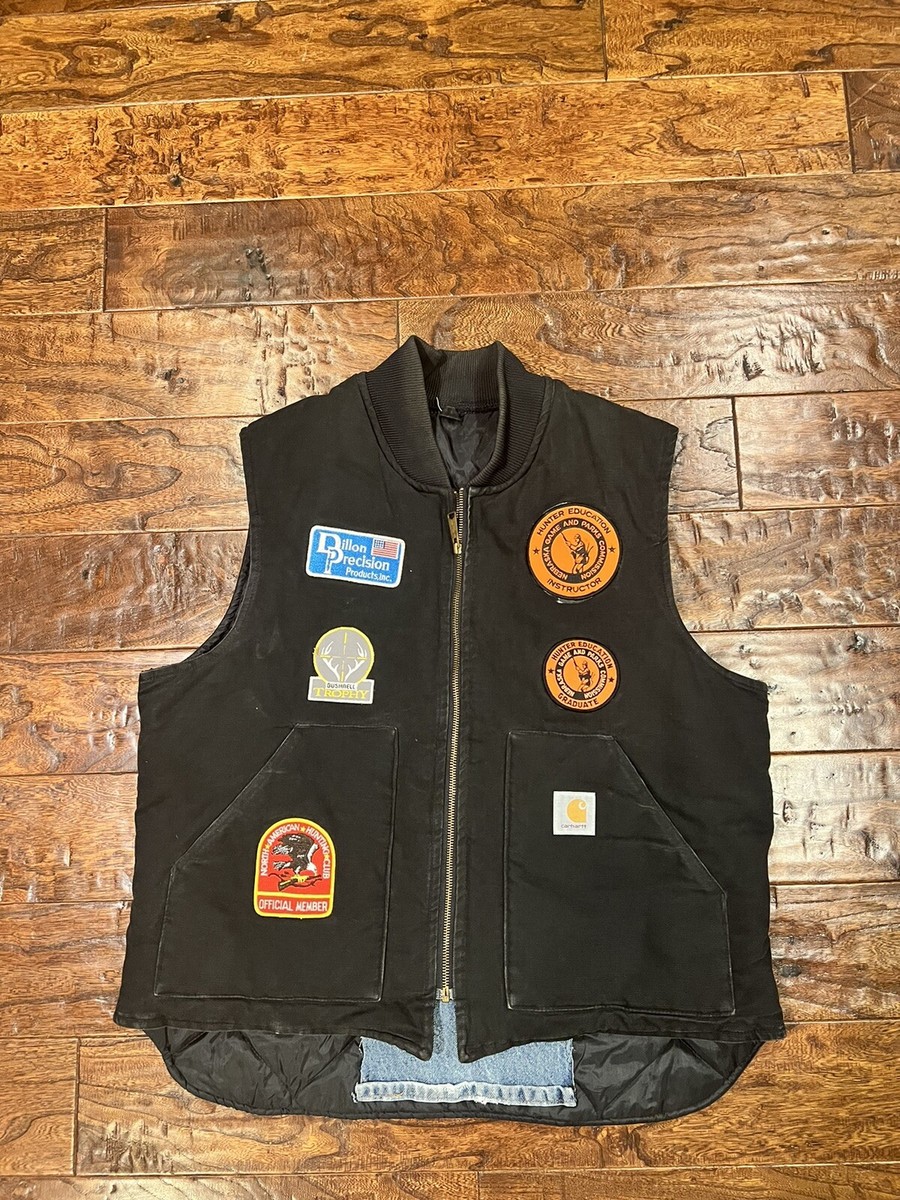 Carhartt VQ185 Duck Arctic Lined Workwear Black Vest XL USA Union