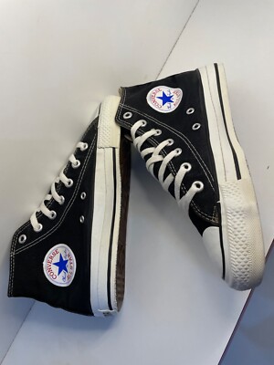 Vtg 90s Converse All Star Chuck Taylor High Top Shoes Black USA