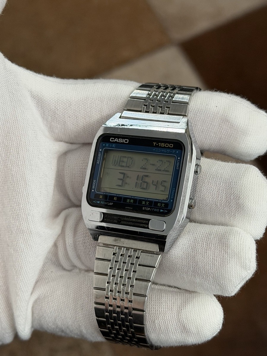 Rare Vintage Casio T-1500 Men's Digital Dictionary Watch Module