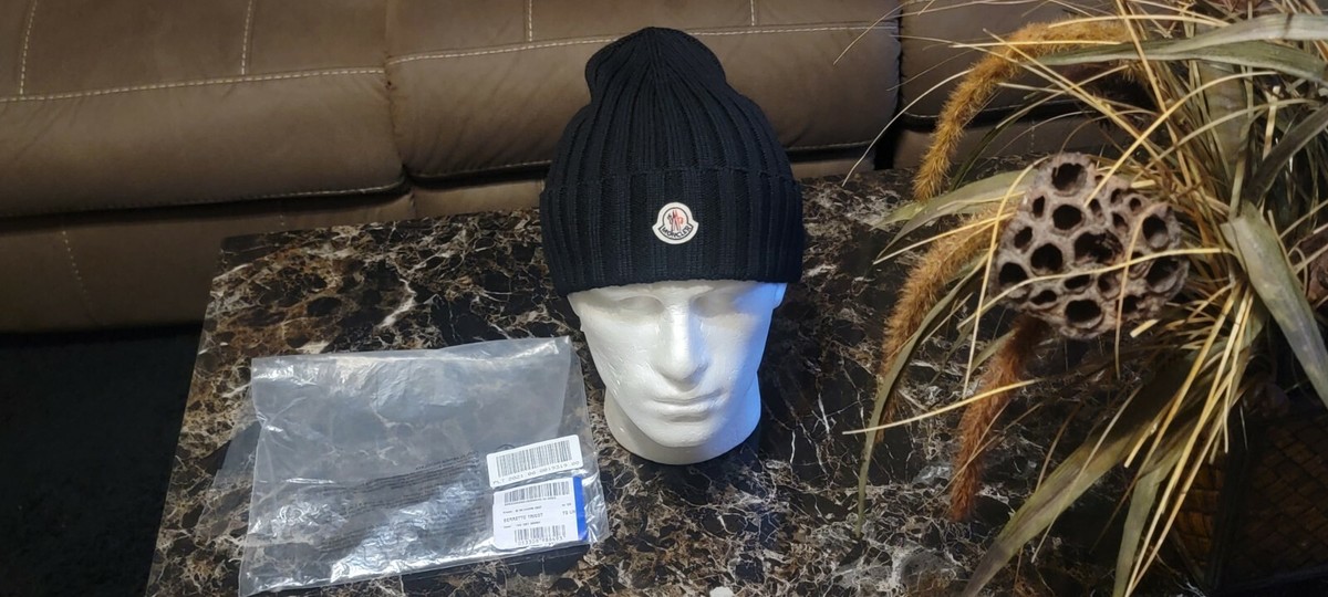 Moncler Berretto Tricot Rib-Knit Beanie ⚫ | eBay