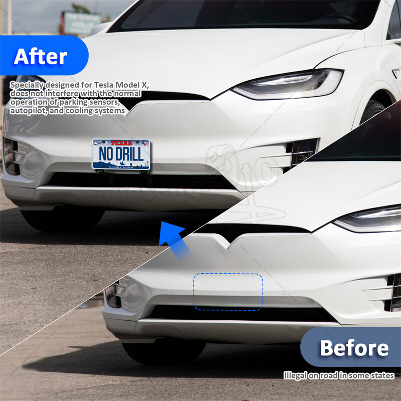 No Drill Front License Plate Frame License Mount Holder For Tesla