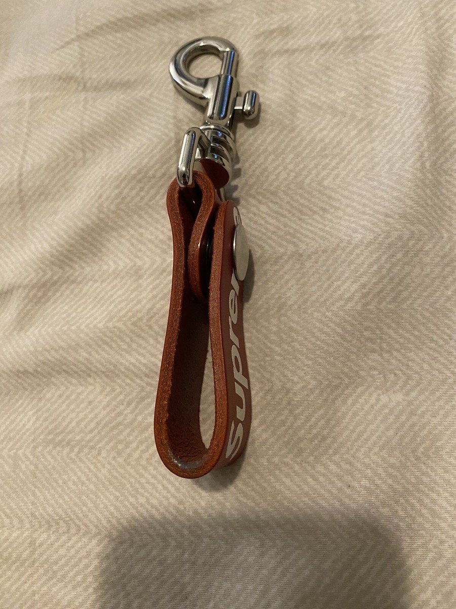 Supreme Logo Red Leather Key loop FW21 | eBay