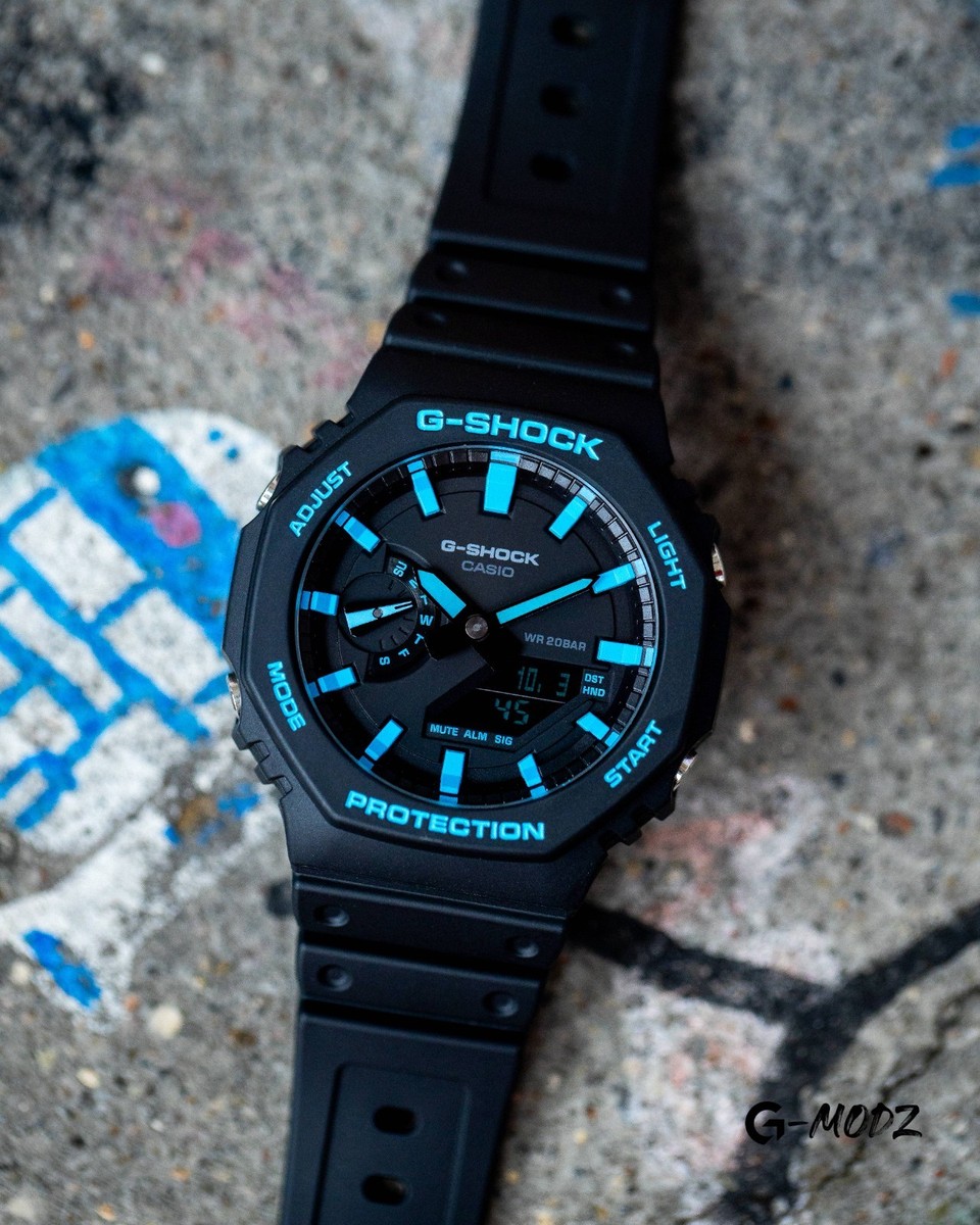 Hand-Painted G-Shock Blue | GA-2100 | eBay