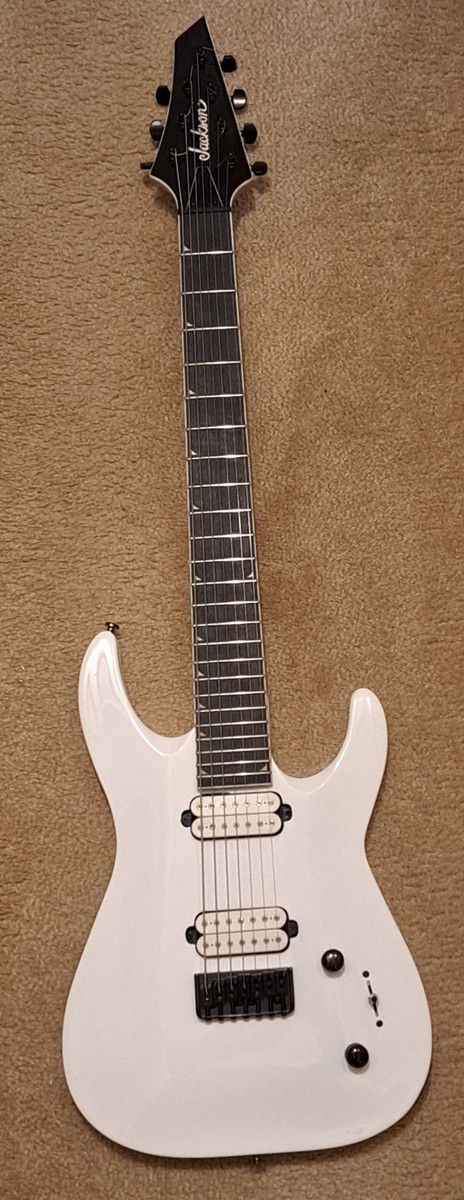 Jackson Dinky JS32-7 DKA HT 7-String Guitar, Dimarzios, White
