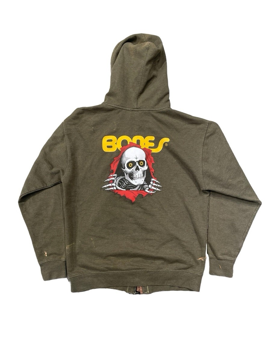 Vintage POWELL PERALTA Bones Caballero Hoodie Graphic Print 90s
