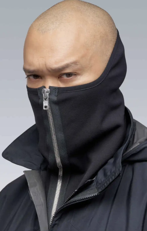 Acronym ng4-ps neck gaitor black/silver mask balaclava Zipper