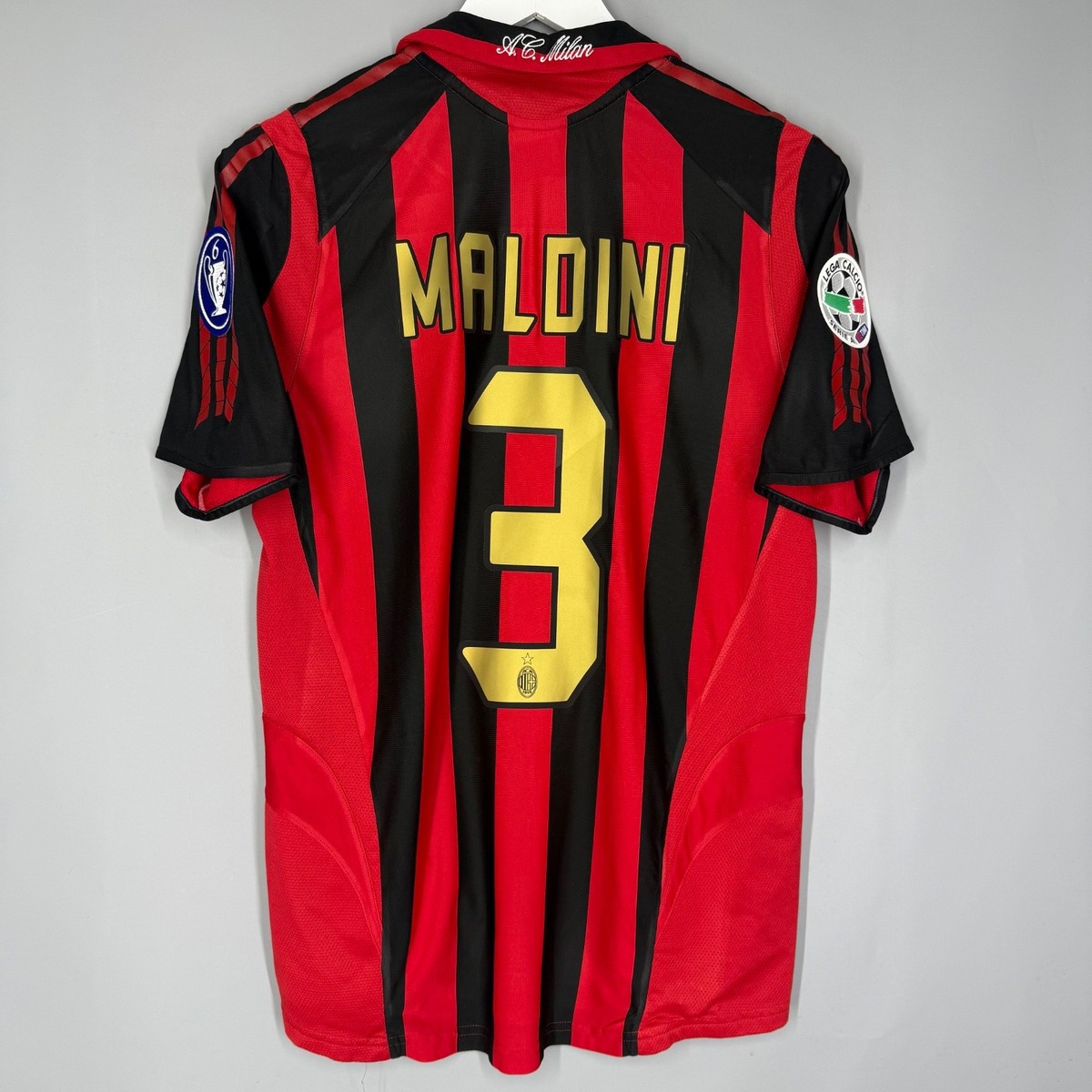 AC MILAN 2005 2006 HOME FOOTBALL SHIRT JERSEY ORIGINAL #3 MALDINI