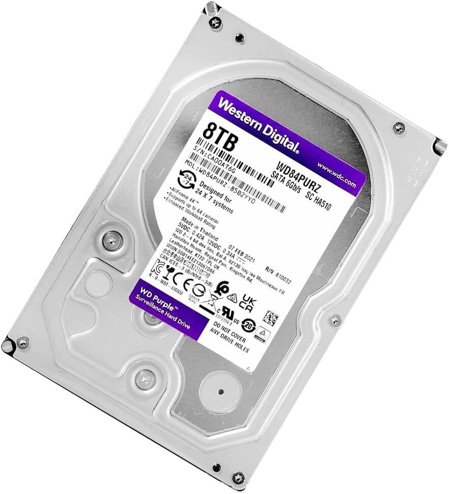 WD Purple 8TB Surveillance Internal Hard Drive 3.5
