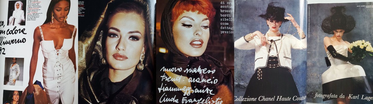 9/1991 VOGUE ITALIA Linda E Christy Turlington Yasmeen Ghauri