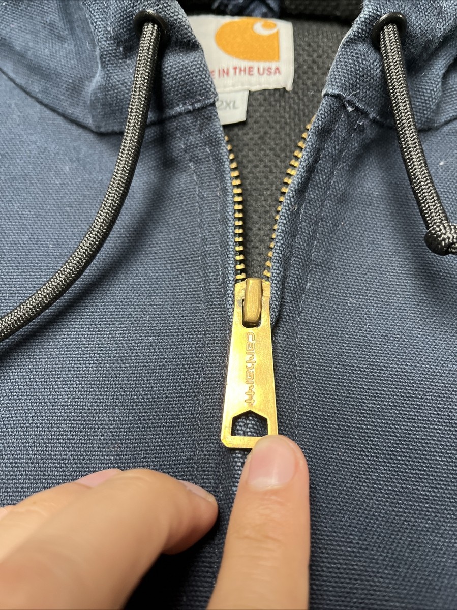 Carhartt Jacket Insulated Navy Blue RN 14806 Hooded Full Zip Men's