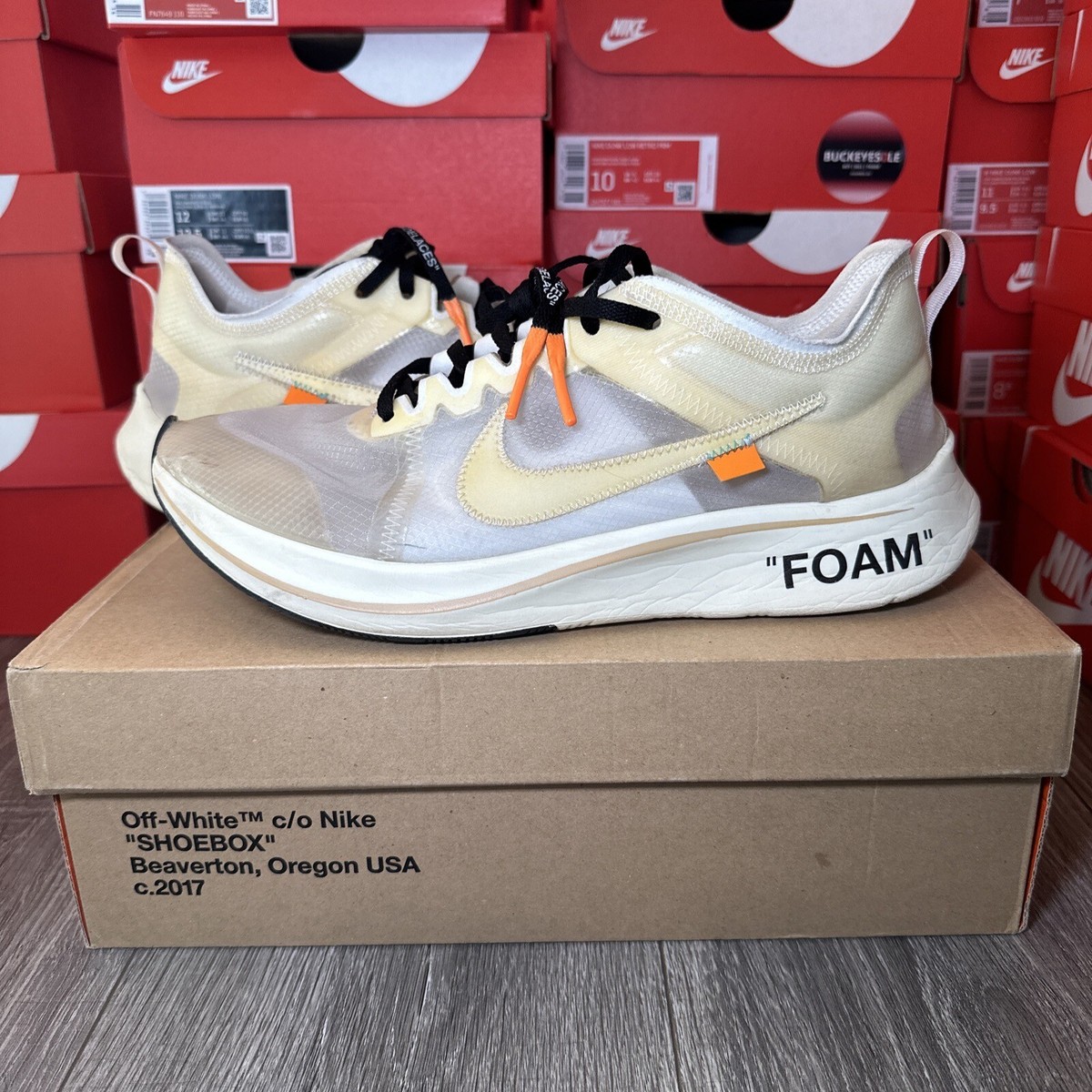Nike Zoom Fly SP x OFF-WHITE The Ten Size 11 AJ4588-100 Used W Box