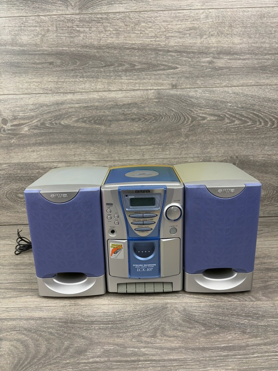 Aiwa Micro Compact CD/Am-Fm& Cassette Shelf Stereo LCX-107 Tested