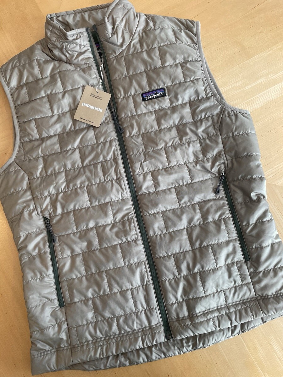 NEW! PATAGONIA Men Nano Puff Vest Jacket—(M)—“Seabird GREY” (TAN +