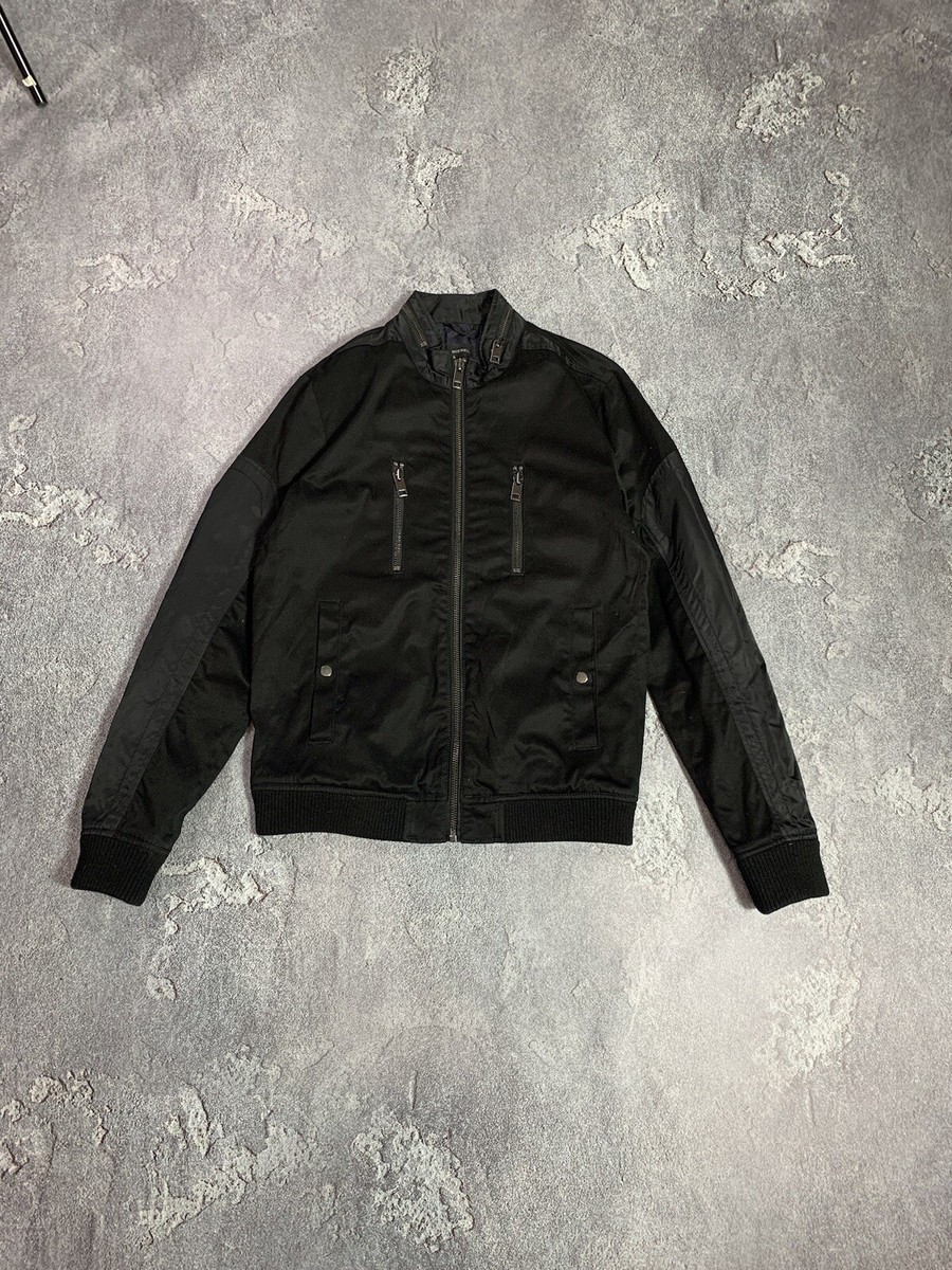 Diesel Motocycle Jacket Mens With Pocket Full Zip Nylon Size L | eBay