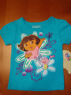 GIRLS DORA THE EXPLORER /TEAL T-SHIRT SIZES 12 MONTHS THRU 18